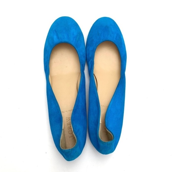 J.CREW Suede Round toe Ballet Flats in Beach Blue Size 9.5 #46198 - Picture 4 of 10